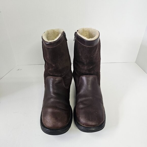 Khombu Boots Brown Leather Rustic Sherpa Winter 8.5 - Picture 2 of 12